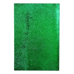 Glitter Foam Sheet Green Color for Art & Craft| A4, Non-Adhesive